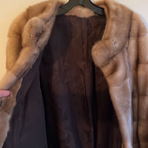 NEW Champagne color natural mink fur coat - Picture 6 of 11